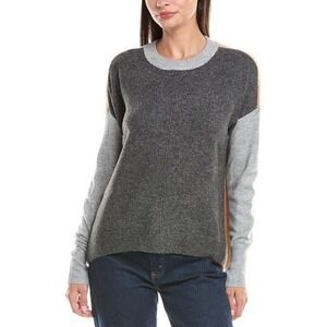 ✨Vince Colorblock Crew Neck Sweater Charcoal Grey Light Grey Camel Plus Size 1X